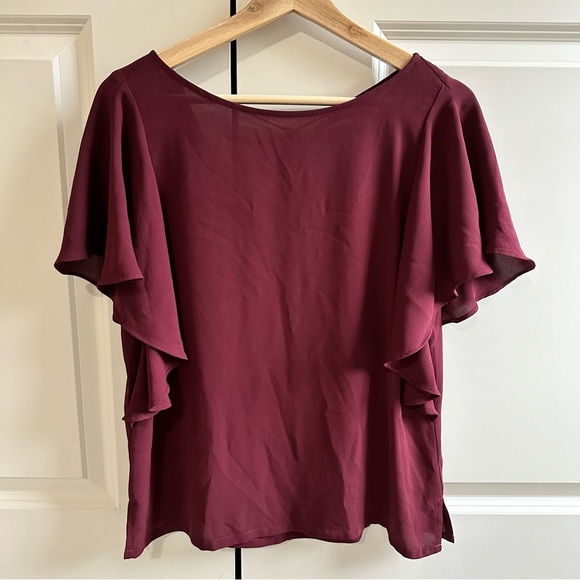 Maroon Blouse LOFT XS - Picture 2 of 4